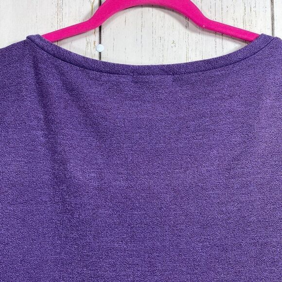 Uget Womens Plus Lightweight Oversized Batwing Sleeve Knit Purple Pullover Top - Picture 9 of 11